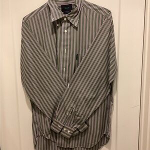 Striped Men's Shirt - Green and Purple